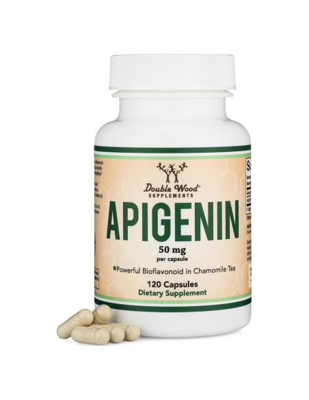 Suplemento de Apigenina 50 mg Double Wood 120 Cápsulas