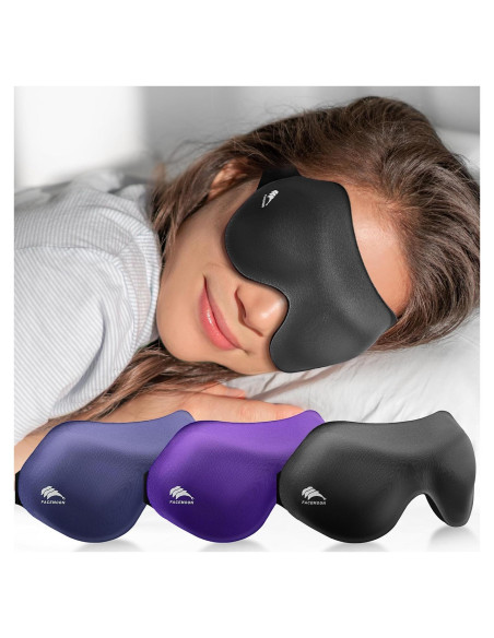 Máscara de Ojos 3D FACEMOON Bloqueo Luz Ajustable 3 Pcs