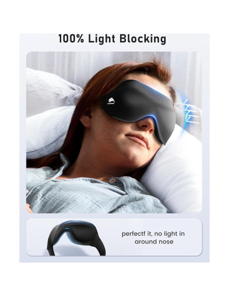 Máscara de Ojos 3D FACEMOON Bloqueo Luz Ajustable 3 Pcs