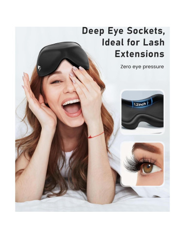 Máscara de Ojos 3D FACEMOON Bloqueo Luz Ajustable 3 Pcs