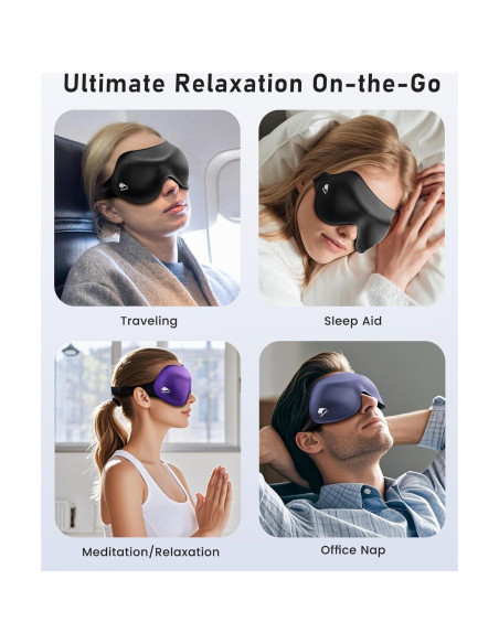 Máscara de Ojos 3D FACEMOON Bloqueo Luz Ajustable 3 Pcs