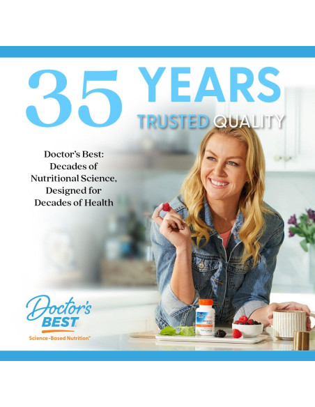 L-Tryptófano Doctor's Best 90 Cápsulas Veganas 6,03 cm L-Tryptófano Doctor's Best 90 Cápsulas Veganas 6,03 cm