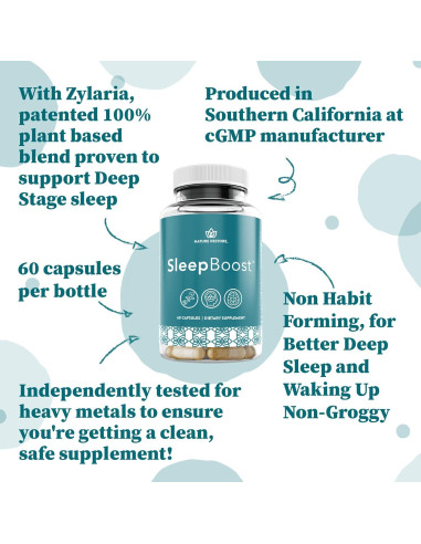 SleepBoost Nature Restore 60 Cápsulas 500mg Suplemento Natural