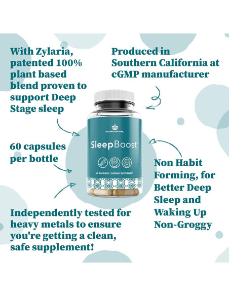 SleepBoost Nature Restore 60 Cápsulas 500mg Suplemento Natural
