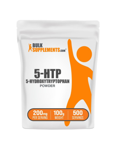 BulkSupplements Polvo 5-HTP 200mg - Suplemento Sin Gluten 100g