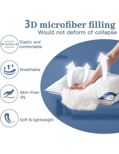 Cojines de Cama BedTreat Estándar 2 Piezas Suaves Transpirables