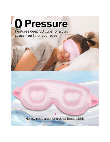 Máscara de Sueño de Seda 3D Hochoek - Lavable, Suave, Transpirable