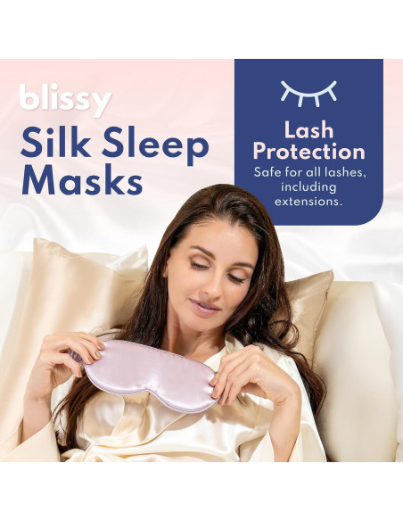 Máscara de Sueño de Seda Blissy Lavanda 100% Pura 22 Momme