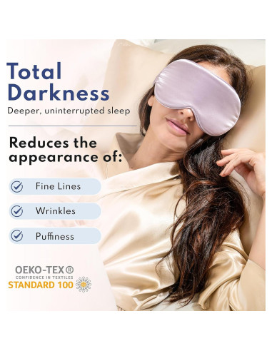 Máscara de Sueño de Seda Blissy Lavanda 100% Pura 22 Momme