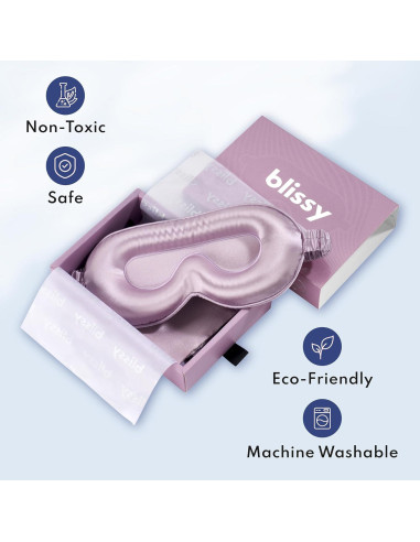 Máscara de Sueño de Seda Blissy Lavanda 100% Pura 22 Momme