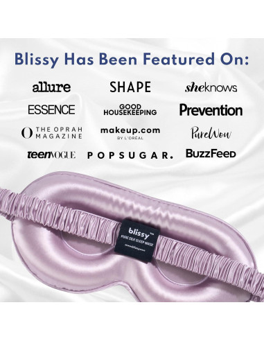 Máscara de Sueño de Seda Blissy Lavanda 100% Pura 22 Momme