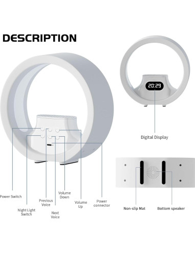 Máquina de Ruido Blanco GDbow GDUS-801 20 Sonidos 8 Colores