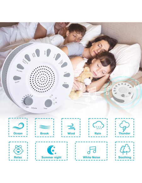 Máquina de Ruido Blanco ORANGEHOME 9 Sonidos 0.18 kg