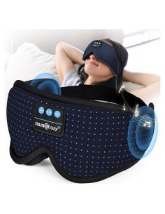 MUSICOZY Máscara de Sueño Bluetooth 3D con Sonido HD Azul