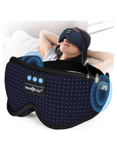 MUSICOZY Máscara de Sueño Bluetooth 3D con Sonido HD Azul