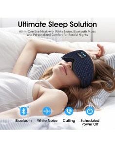 MUSICOZY Máscara de Sueño Bluetooth 3D con Sonido HD Azul 2