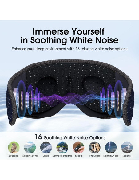 MUSICOZY Máscara de Sueño Bluetooth 3D con Sonido HD Azul