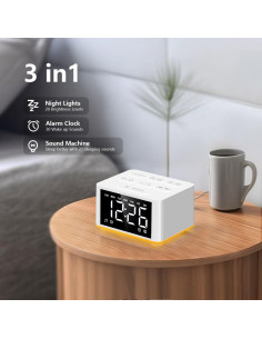 Máquina de Sonido 3 en 1 DailyBody Reloj Despertador Luz Nocturna 2