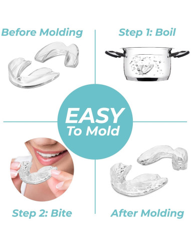 Protector bucal DentaRight para bruxismo - 6 piezas, 3 tamaños