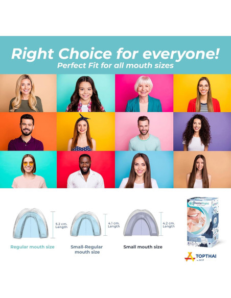 Protector bucal DentaRight para bruxismo - 6 piezas, 3 tamaños