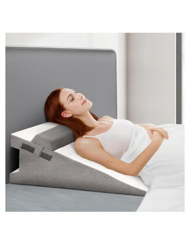 Almohada en Cuña CloudBliss 19 cm Espuma Viscoelástica Gris