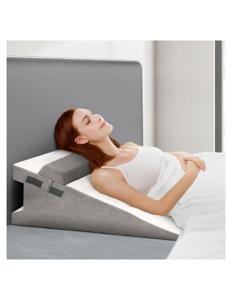 Almohada en Cuña CloudBliss 19 cm Espuma Viscoelástica Gris
