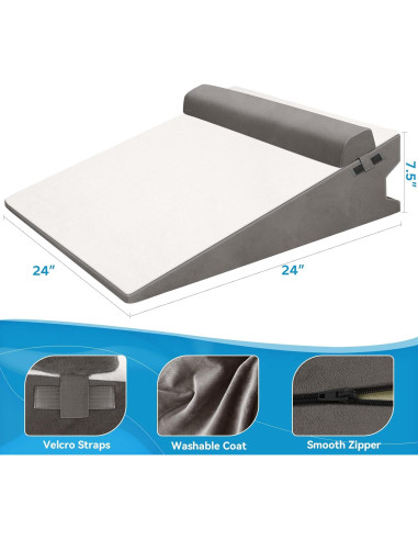 Almohada en Cuña CloudBliss 19 cm Espuma Viscoelástica Gris