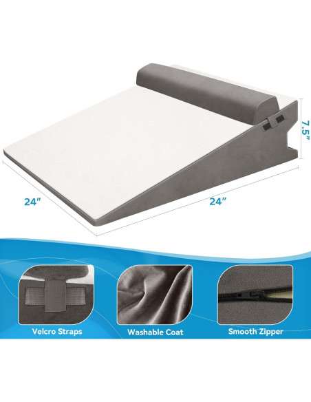 Almohada en Cuña CloudBliss 19 cm Espuma Viscoelástica Gris