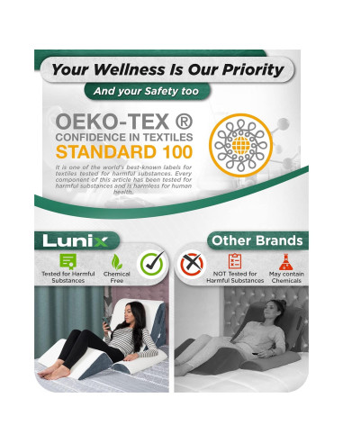 Lunix Juego de 4 Almohadas Ortopédicas LX5 Espuma de Memoria