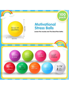 Pelotas de Estrés Motivacionales Sotiff 100 Piezas Coloridas 2