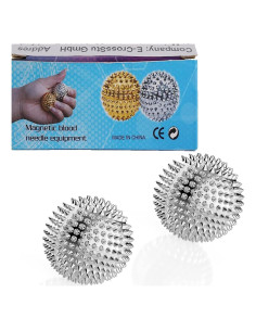 Bolas de Masaje Espinosas GRUNIL 47mm Plata - Alivio Estrés