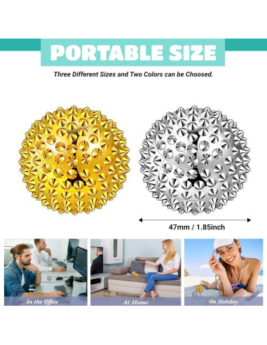 Bolas de Masaje Espinosas GRUNIL 47mm Plata - Alivio Estrés