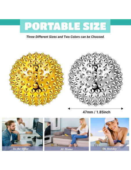 Bolas de Masaje Espinosas GRUNIL 47mm Plata - Alivio Estrés