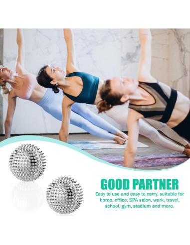 Bolas de Masaje Espinosas GRUNIL 47mm Plata - Alivio Estrés