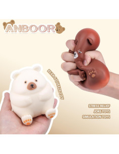 Juguetes Squishies de Oso Anboor 2 Pcs Alivio Estrés 2