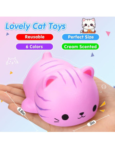 Pelotas Antiestrés Squishies FLY2SKY 6PCS Jumbo Gato 2