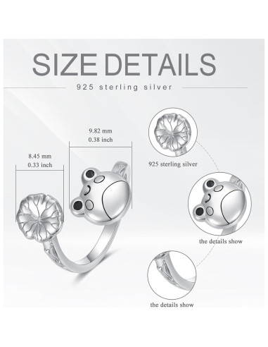 Anillo Antiestrés de Rana de Plata Esterlina 925 para Mujeres