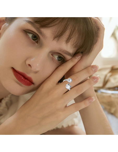 Anillo Antiestrés de Rana de Plata Esterlina 925 para Mujeres