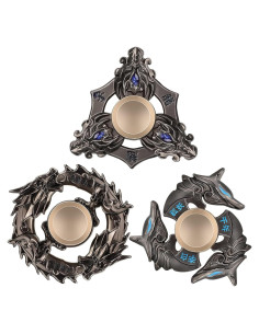 Spinner Antiestrés BBTO 3 Piezas Metal Negro 6.5 cm