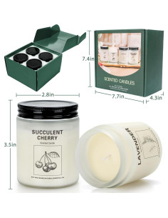 Velas Aromáticas de Cera de Soja Natural - 4 Aromas 201g 2