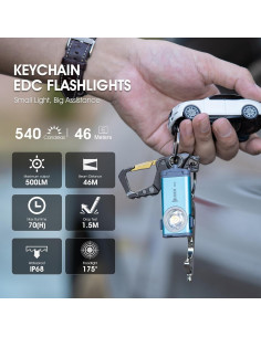 Linterna LED WUBEN G2 Mini 500 Lúmenes Recargable Azul 2