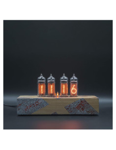 Reloj Nixie Vintage IN-14 Pintado a Mano en Caja de Madera