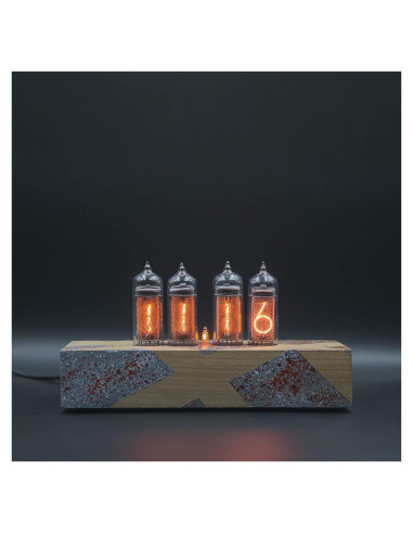 Reloj Nixie Vintage IN-14 Pintado a Mano en Caja de Madera