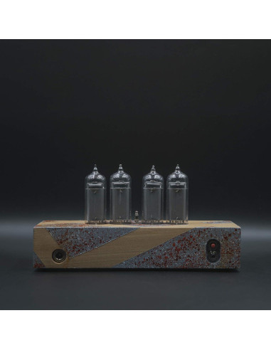 Reloj Nixie Vintage IN-14 Pintado a Mano en Caja de Madera