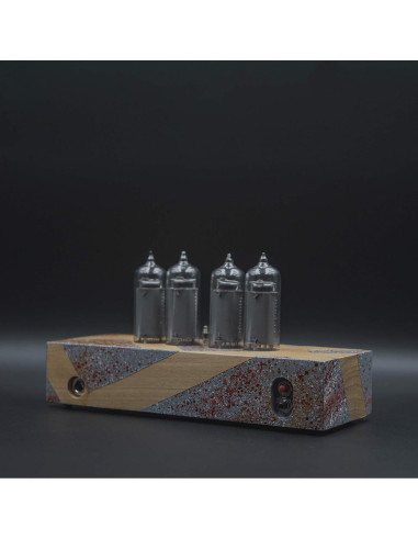 Reloj Nixie Vintage IN-14 Pintado a Mano en Caja de Madera