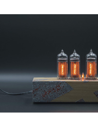 Reloj Nixie Vintage IN-14 Pintado a Mano en Caja de Madera