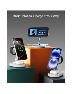 Estación de Carga Inalámbrica 3 en 1 Caxdon Qi2 Blanco 2