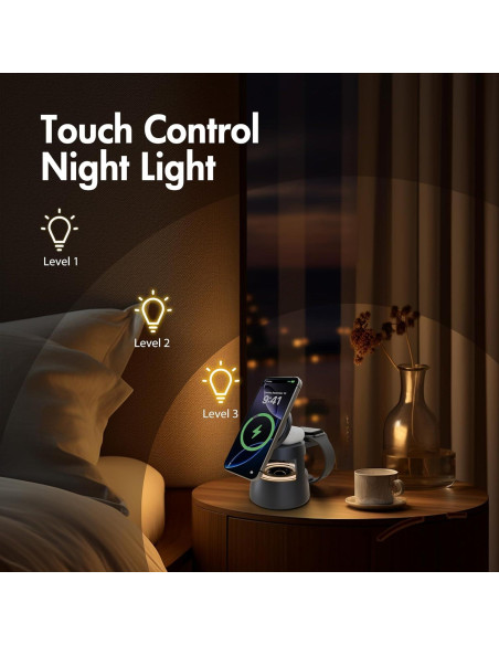 Estación de Carga Inalámbrica 5 en 1 OJD-132A con Altavoz