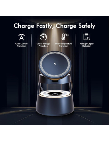 Estación de Carga Inalámbrica 5 en 1 OJD-132A con Altavoz