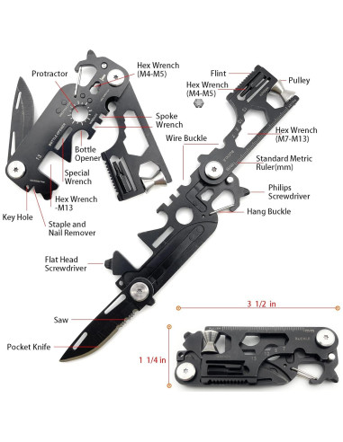 2 Herramientas Multifuncionales DaylyFav - Plegable y Tarjeta